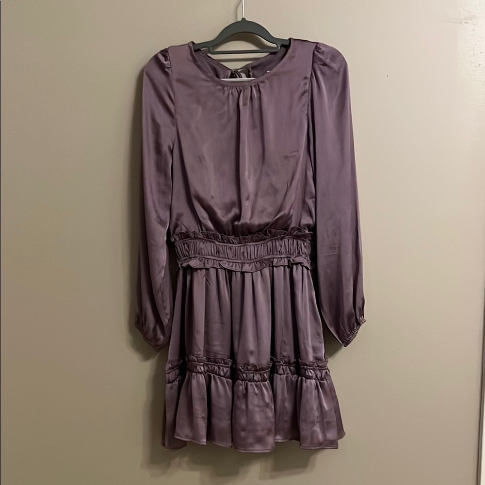 &merci Lavender mini dress long sleeve mini party